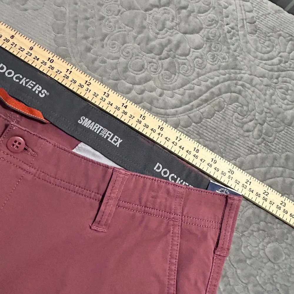Dockers Mens Smart 360 Flex Chino Shorts 42 Clay Pink Smart Series Stretch New